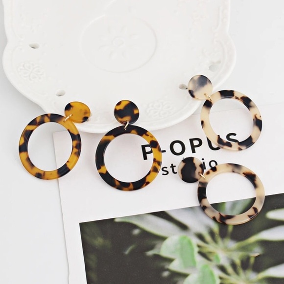 Geometric Pendant Drop Earrings - Picture 5 of 6